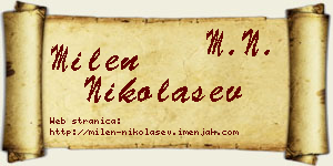 Milen Nikolašev vizit kartica